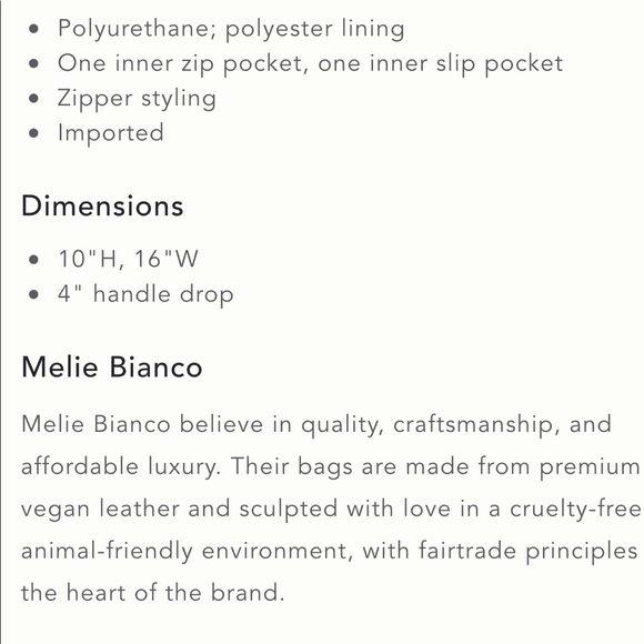 Anthropologie x Melie Bianco Brigitte Large IVORY - Picture 3 of 6